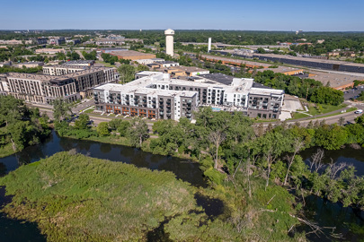 aerial view of multifamily development