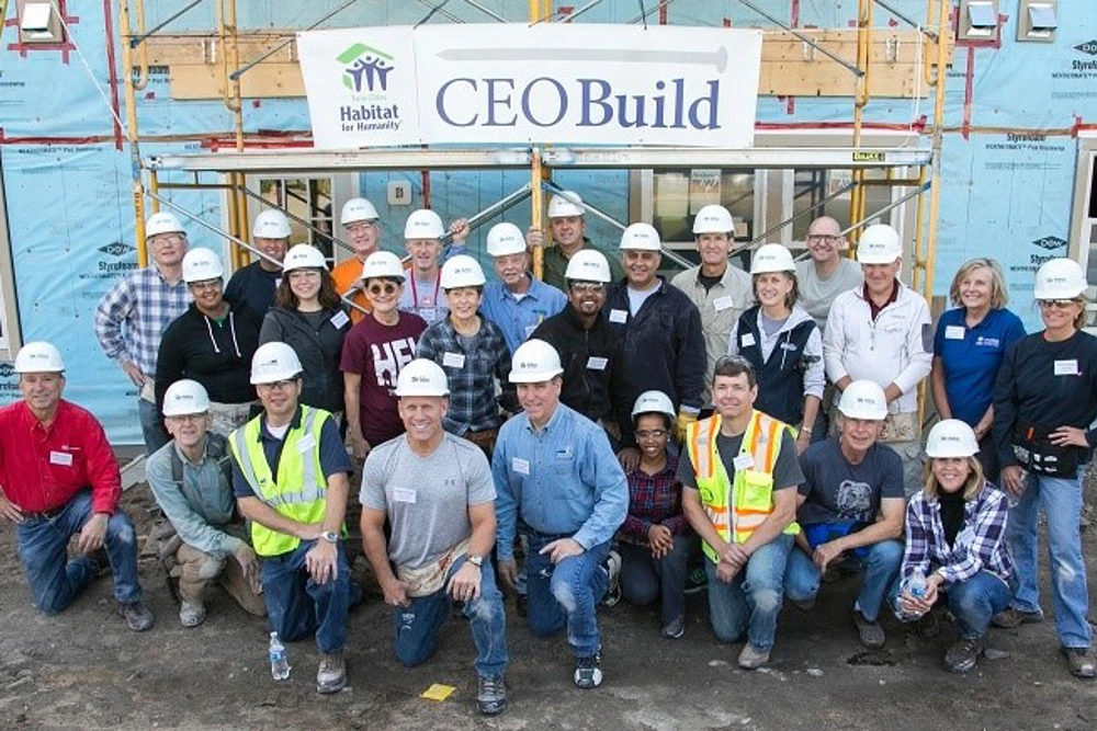 Opus leaders participated in Habitat for Humanity's CEO Build.