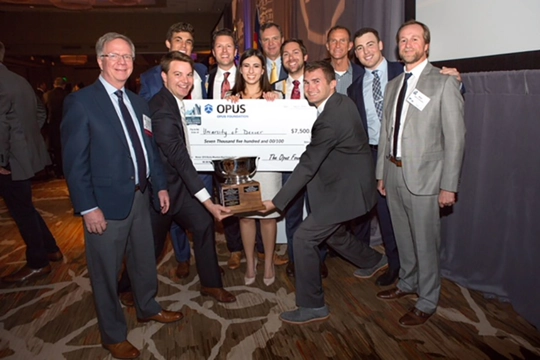 The Opus Foundation® awarded scholarships to winners of the NAIOP University Challenges in Denver, Indianapolis and Minneapolis. 