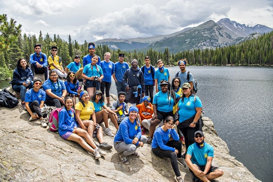 group of kids outdoors from Environmental Learning for Kids