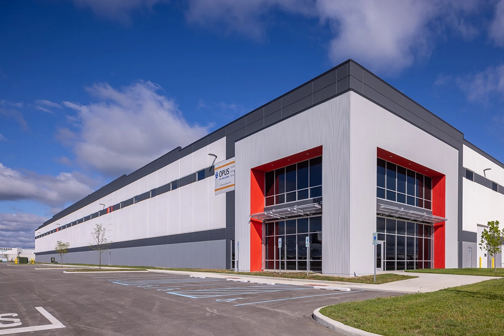 Exterior of entrance to an industrial building