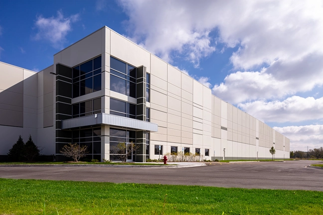 Entrance of Rock Creek Logistics Center in Illinois by Opus