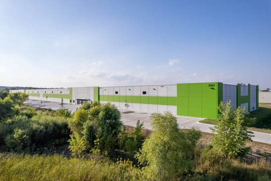 aerial view of industrial building