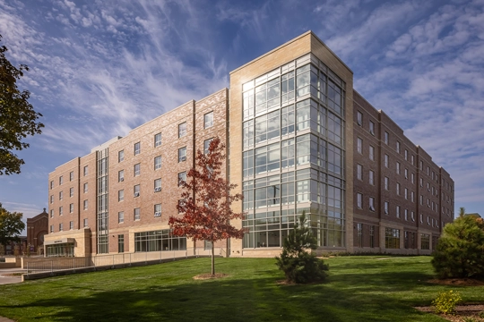 exterior of University of St Thomas Tommie North Residence Hall