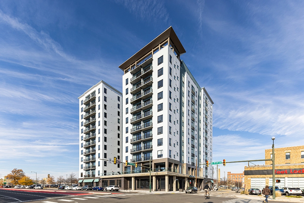 street view of a 12-story apartment building