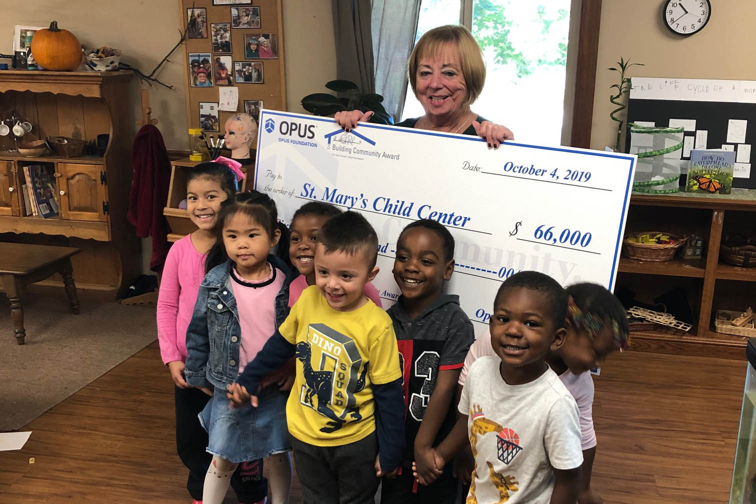 2019 Building Community Award check presentation to St. Mary's Child Center